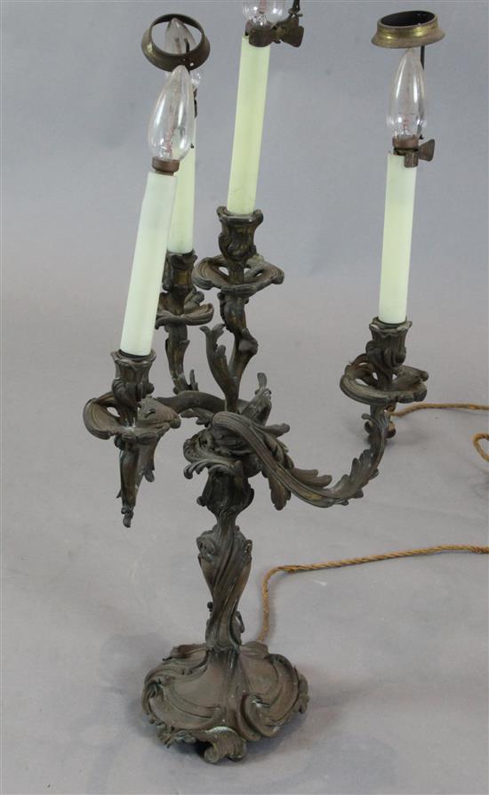 A late Victorian Louis XVI style ormolu 4-light candelabrum Height to fittings 21in.
